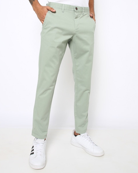 Dolce  Gabbana Light Green Cotton Skinny Men Trousers Pants  SEYMAYKA
