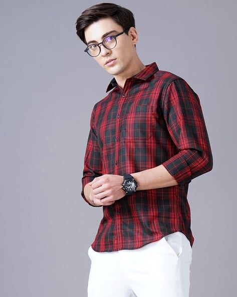 British Club Men Checked Slim Fit Shirt