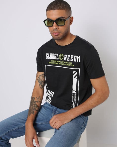 Printed Slim Fit Crew-Neck T-shirt