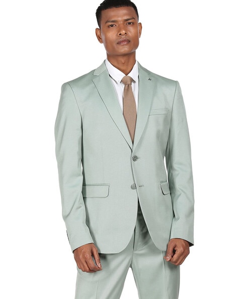 Men's 2 piece Checkered Business Suit - Black - P N RAO