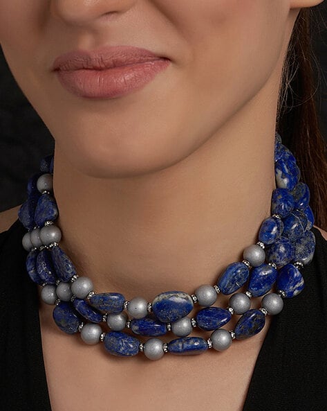 Lapis Beaded Necklace – Jane Win by Jane Winchester Paradis