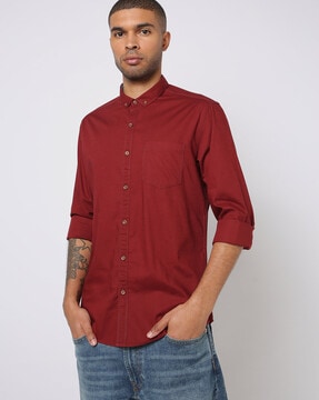 Buy Maroon Shirts For Men By Dnmx Online | Ajio.Com