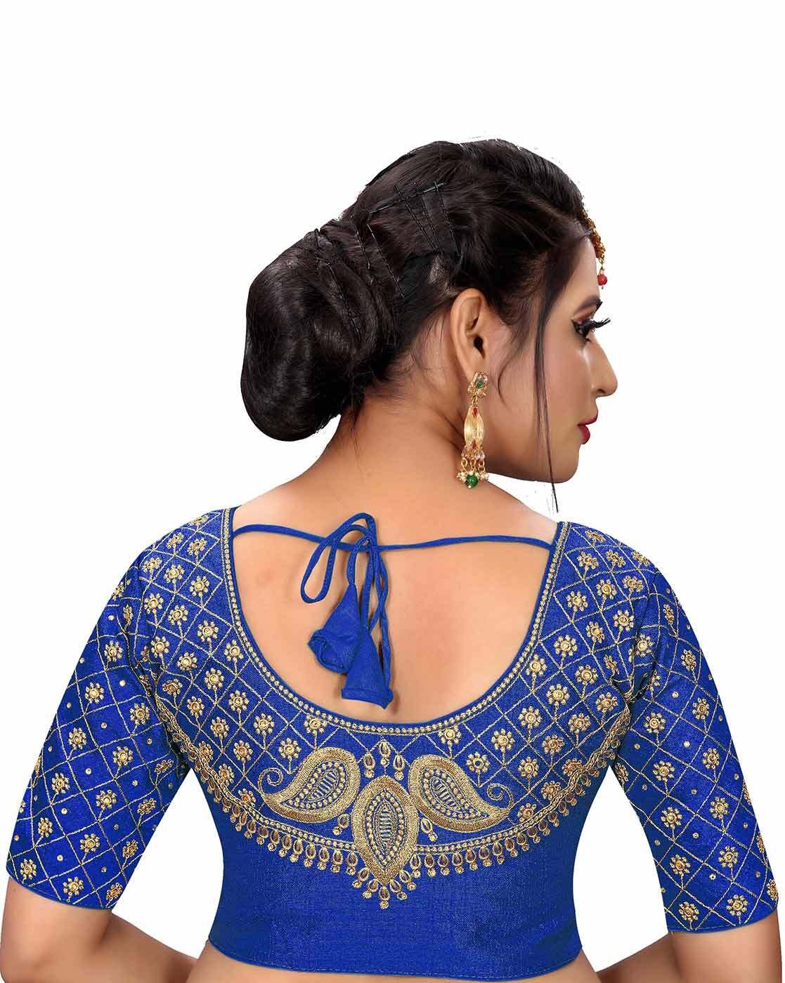 Pujia Mills Women's Ultra Silk Half Sleevee U Neck Simple Blouse(Ultra  Royal Blue) : : Fashion