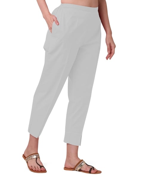 Ankle-Length Cotton Pencil Pant