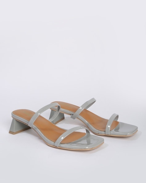 Women Grey Block Heels Sandal – Outfitsgallery