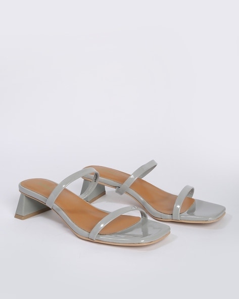 Strappy grey heels sale