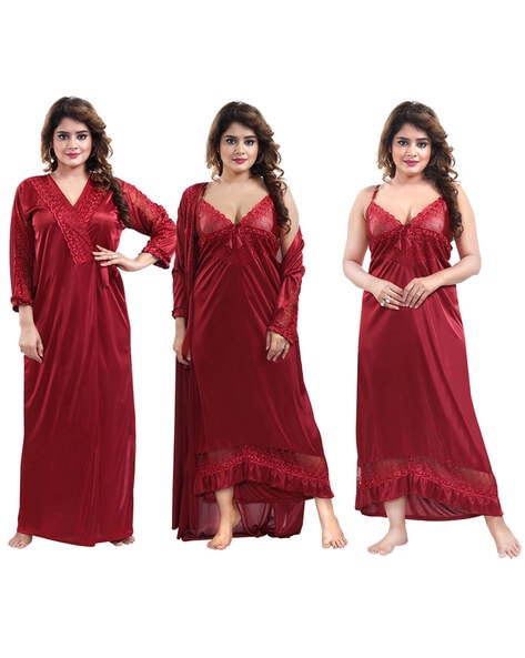 Buy 2 Piece Women's Top Relaxing Soft Silk Sleepwear (NN-112-Grey) at  Lowest Price in Pakistan | Oshi.pk