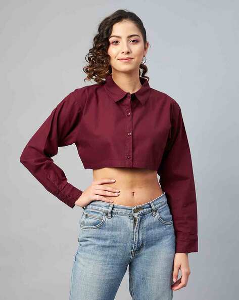 Buy Maroon Shirts for Women by CHIMPAAANZEE Online