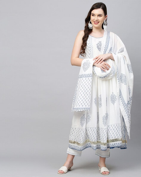 Cotton Unstitched Suits With Mulmul Dupatta For Ladies Online - Modish  outfit