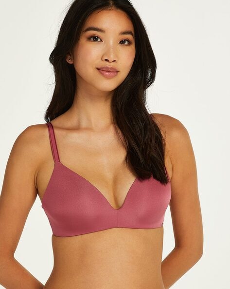 Hunkemoller Purple Under Wired Padded Demi Cup Bra