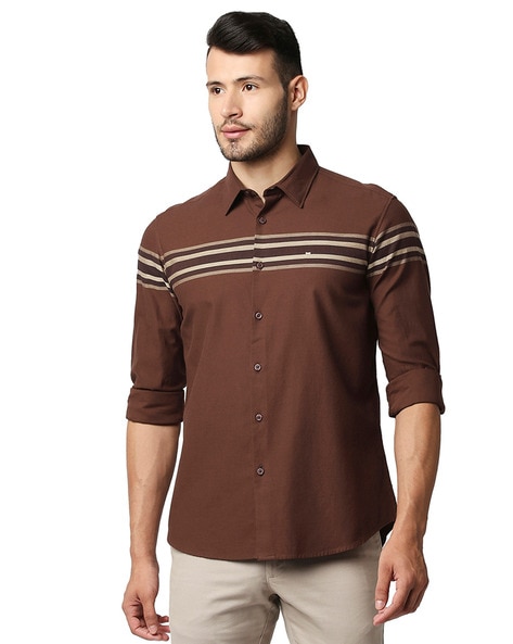 Basics Men Striped Slim Fit Shirt