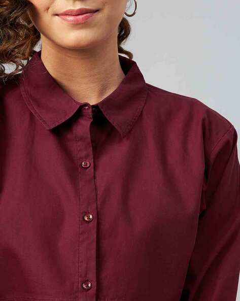 Buy Maroon Shirts for Women by CHIMPAAANZEE Online