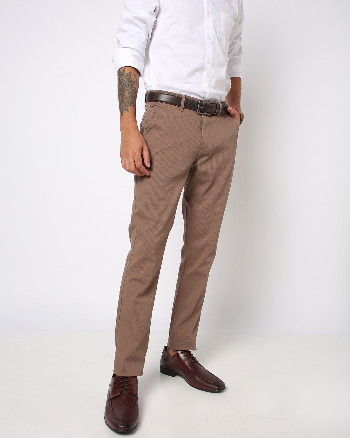 Buy Brown Trousers  Pants for Men by LINEN CLUB Online  Ajiocom