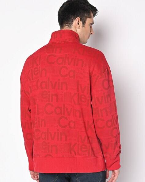 Fleece Sweatshirt Calvin Klein Logo Sweatshirt Herren Buy Red