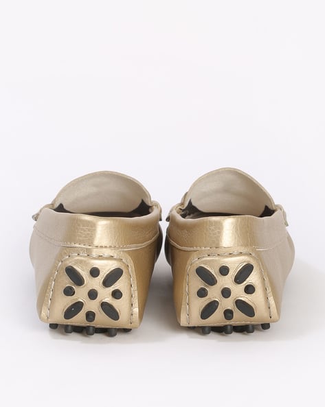 Women Round-Toe Loafers with Metal Accent
