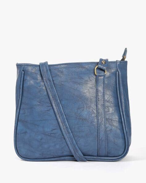 Textured Sling Bag with Zip Closure