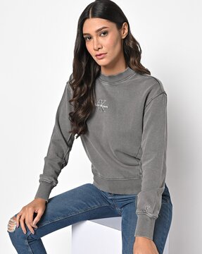 Buy Grey Sweatshirt & Hoodies for Women by Calvin Klein Jeans Online |  