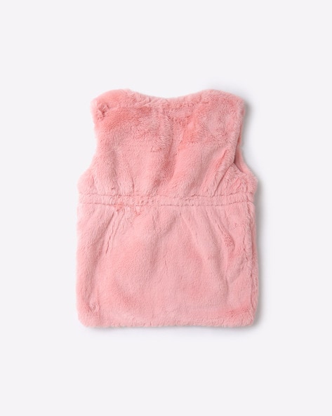 Girls pink fur on sale vest