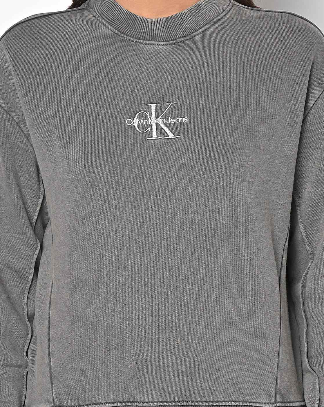 Calvin Klein monogram logo sweatshirt in white