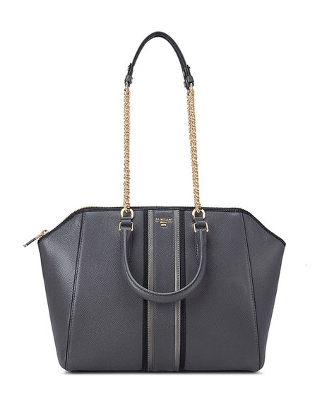 Textured Tote Bag with Chain Strap