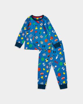 mothercare Printed Tracksuit Set with Ribbed Hem-picture-16