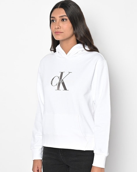 Buy White Sweatshirt Hoodies for Women by Calvin Klein Jeans