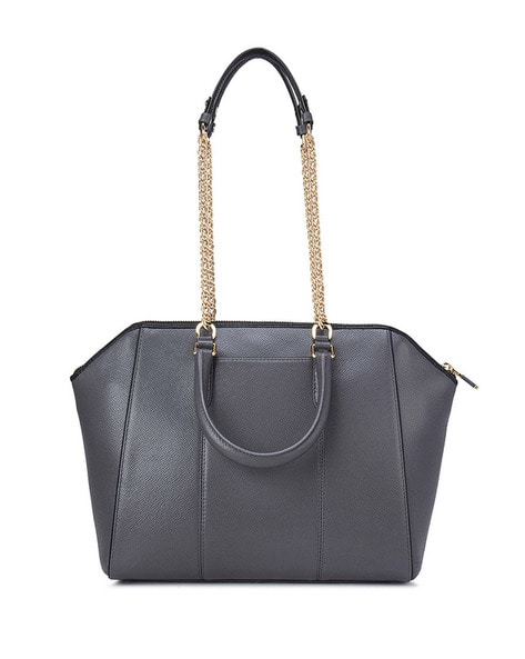 DA MILANO Textured Tote Bag with Chain Strap