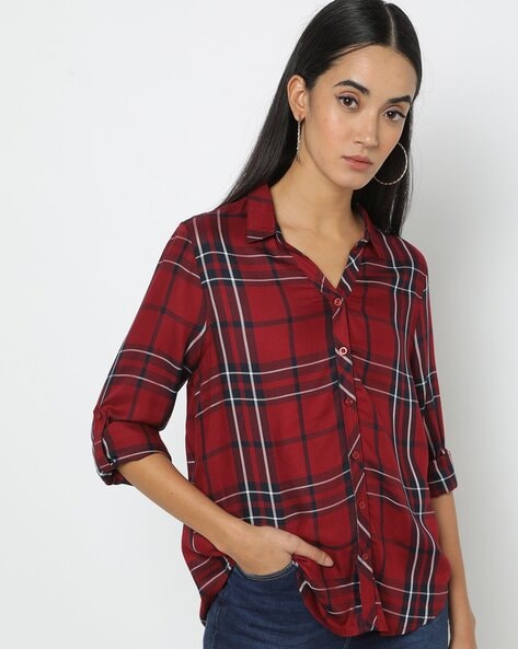 Lucky Brand Women's Yarn Dyed Plaid Multi Shirt, red, XL : :  Clothing, Shoes & Accessories