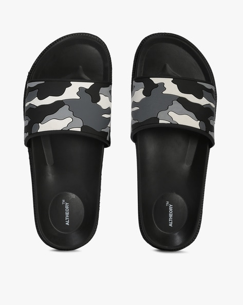 Camouflage Print Slip On Slides