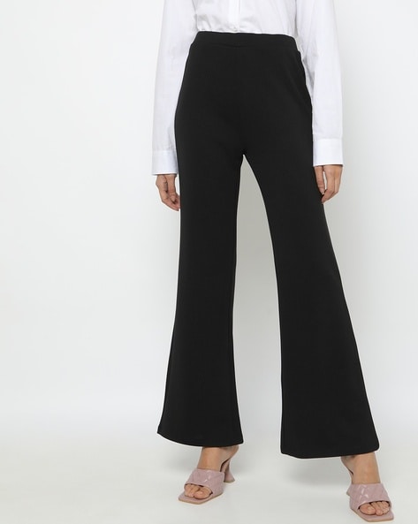 Buy Women Bootcut Trousers Black at Amazonin