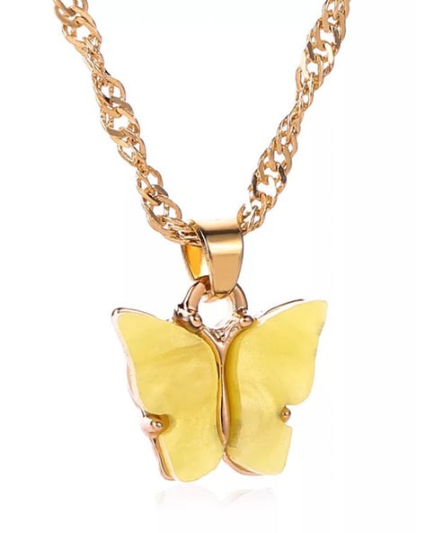 Dazzling Diamond Gold Butterfly Necklace
