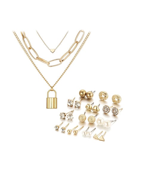 Gold Love Pendant Necklace Earrings Sets Stainless Steel for Women - China  Jewelry Sets and Pendant Necklace price | Made-in-China.com