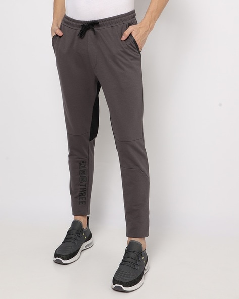 john players jeans grey panelled joggers with slip pockets