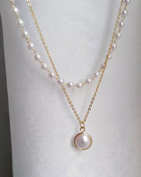 Real Rose Quartz and Pearl Necklace - Uniquelan Jewelry