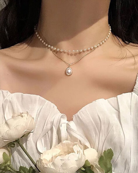 Double layer pearl on sale chain