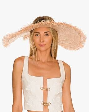 Buy Cult Gaia Laszlo Raffia Sun Hat | Cream Color Women  display picture 3
