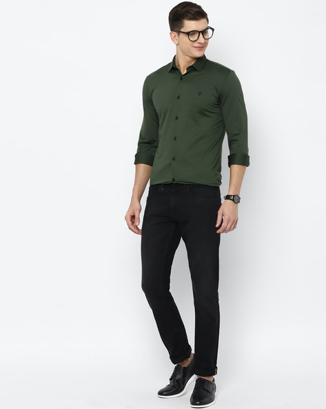 Olive shirt sales black jeans