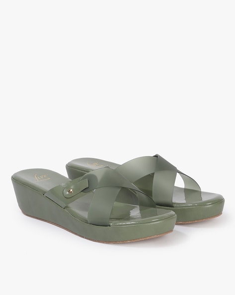 Green cross women's discount sandals