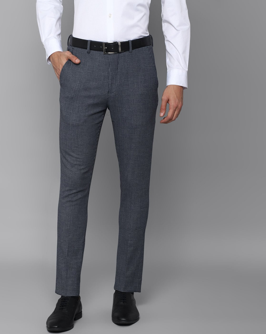 Buy Louis Philippe Sport Mens Solid Grey Casual Trouser online