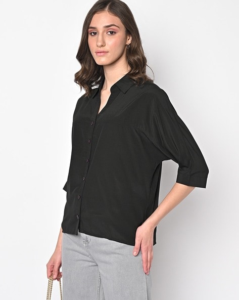 Recap Panelled Shirt with Spread Collar