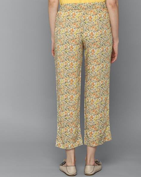 Vintage Sunflower Stitch High Waist Pants Hippie Floral Summer Peach  Trousers | eBay