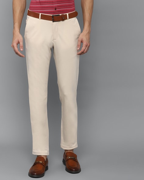 Buy Louis Philippe Beige Trousers at