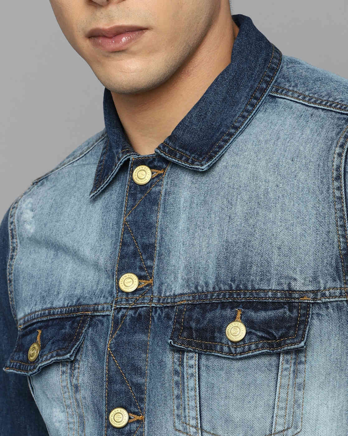 Buy online Blue Cotton Denim Jacket from Jackets for Men by Allen Solly for  ₹4099 at 5% off | 2024 Limeroad.com