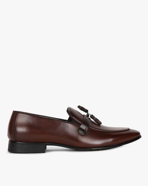 Low-Top Moccasins with Stacked Heels