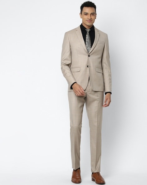 Buy Selected Homme Sand Slim Fit Suit Flat Front Trousers for Men Online   Tata CLiQ Luxury