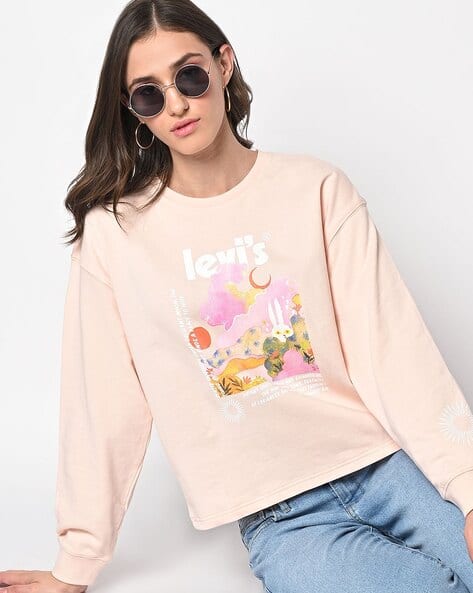 Graphic Print Crew-Neck Sweatshirt