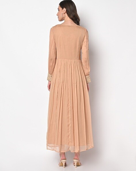 Buy Peach Flared Dress Online - W for Woman