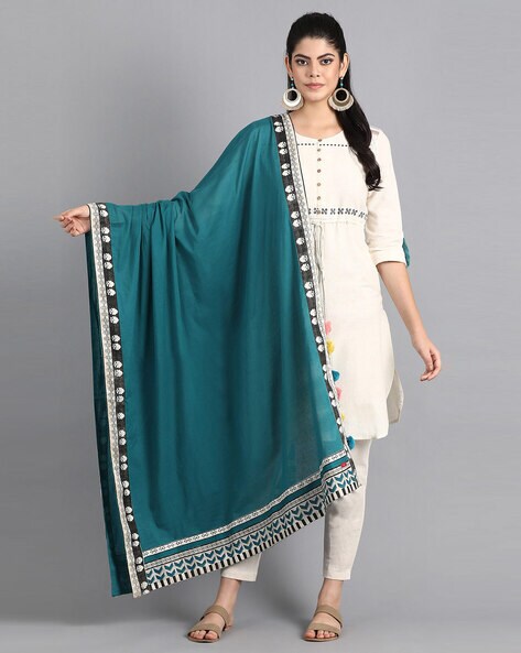 Cotton Dupatta with Printed Border Price in India