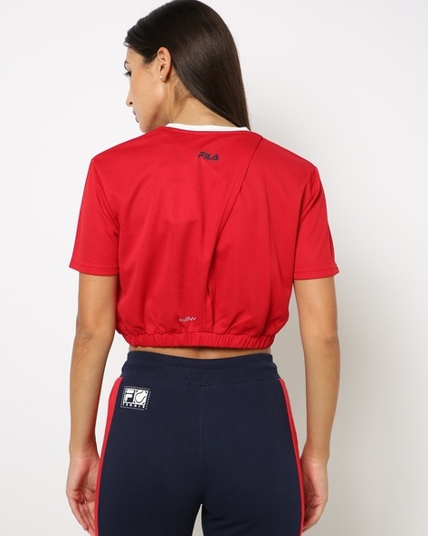 Fila red on sale crop top