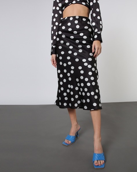 A line black 2024 polka dot skirt